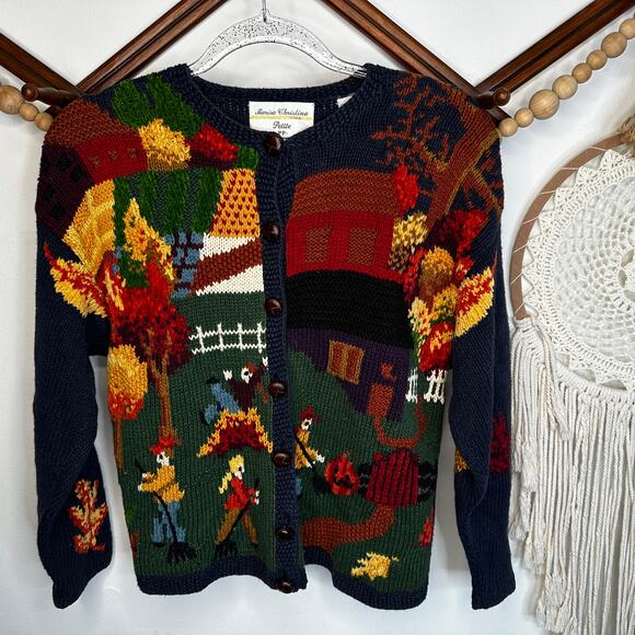 Marisa Christina Sweaters - Marisa Christina Fall Farm Handknit Cottagecore Button Cardigan